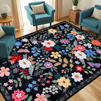 Area Rug Living Room Rugs: Floral 4x6 Washable Rug Vintage Soft Boho Non-Slip - Image 2