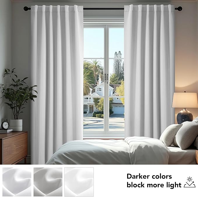 Deconovo Blackout Curtains, Thermal Insulated, W52 x L54 2 Panels, Back Tab - Image 4