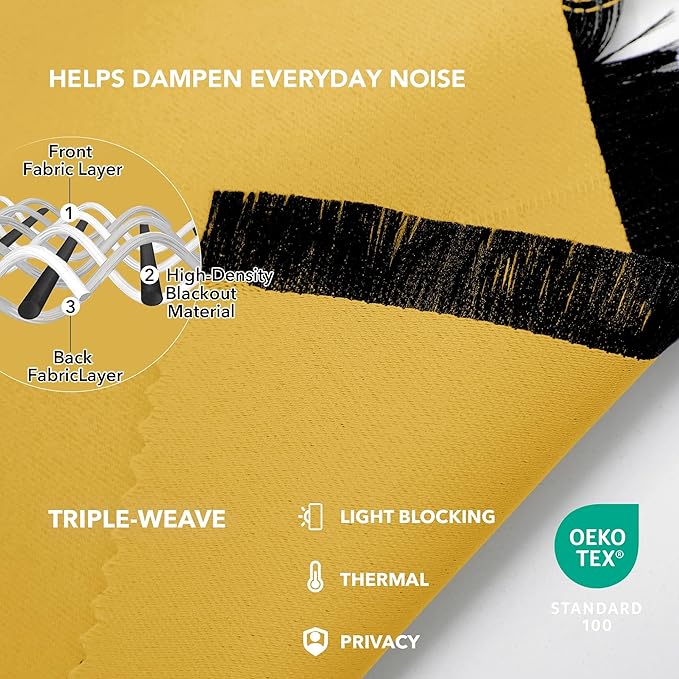 Deconovo Back Tab and Rod Pocket Drapes and Curtains Short Blackout Curtains - Image 5