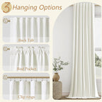 Guken 100% Blackout Linen Curtains 98 Inch Wide by 52 Inch 2 Panels Set - Image 6