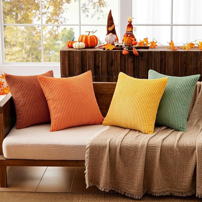 MIULEE Decorative Throw Pillow Covers 24x24 Inch Set of 4, Vibrant Cushion - Image 9