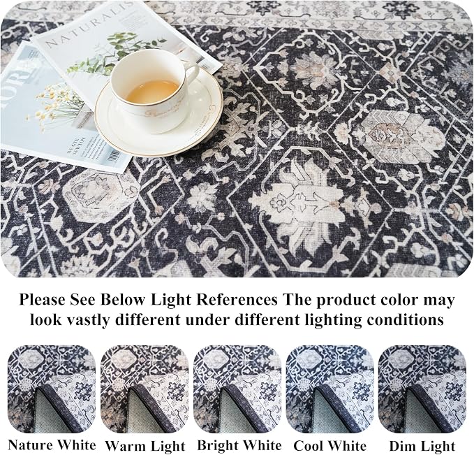5x7 Living Room Area Rugs: Washable Non-Slip Stain Resistant Rug - Image 3