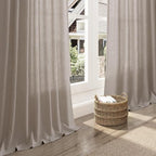 Nanspring Stone Beige Linen Curtains 96 Inches Long - Image 5