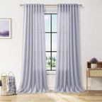 Nanspring Lavender Purple Linen Curtains 90 Inches Long by Nanspring