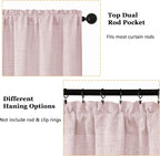 OWENIE Blush Pink Valances for Windows 1 Pcs, Light Filtering Textured - Image 4