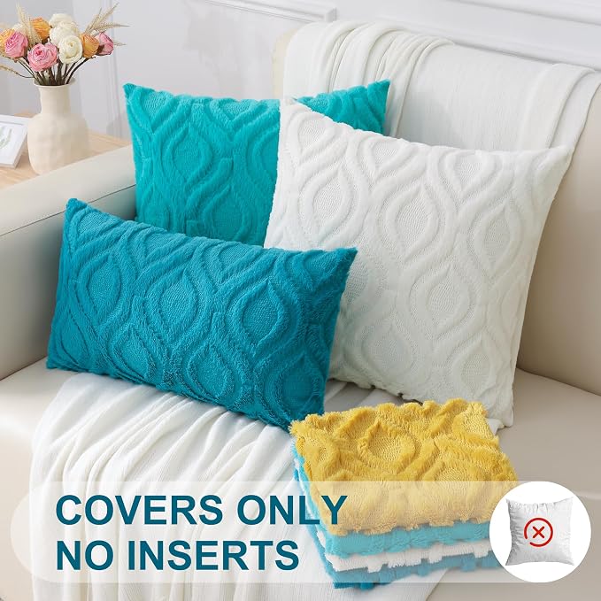 decorUhome Summer Throw Pillow Covers 20x20 Inch Set of 2, Soft Plush Faux Wool - Image 8