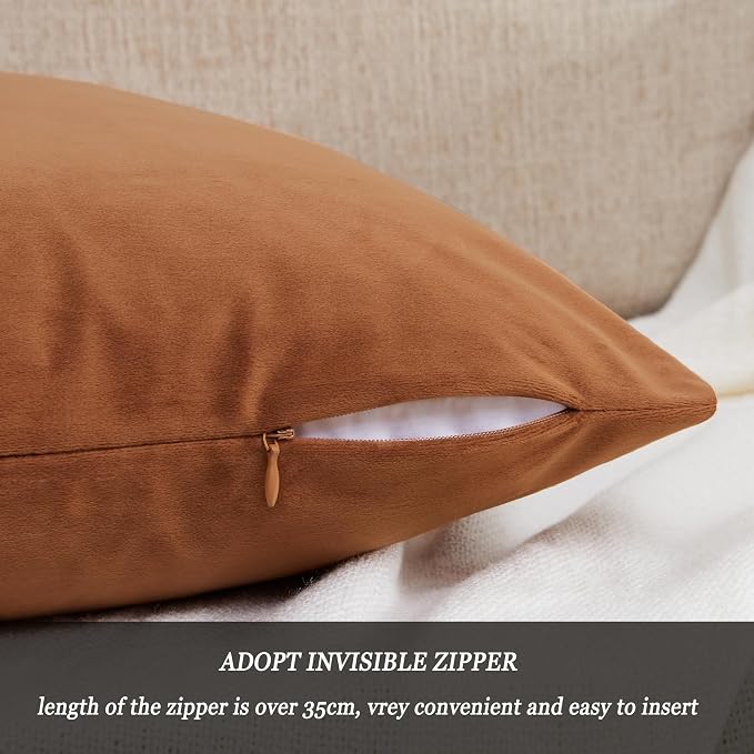 GIGIZAZA 18x18 Pillow Covers Set of 2 Velvet Throw Pillows Decorative Dark - Image 4
