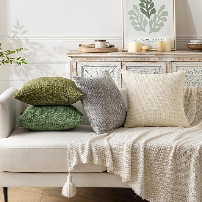 MIULEE Pack of 2 Couch Throw Pillow Covers 20x20 Inch Sage Green Modern Boho - Image 2