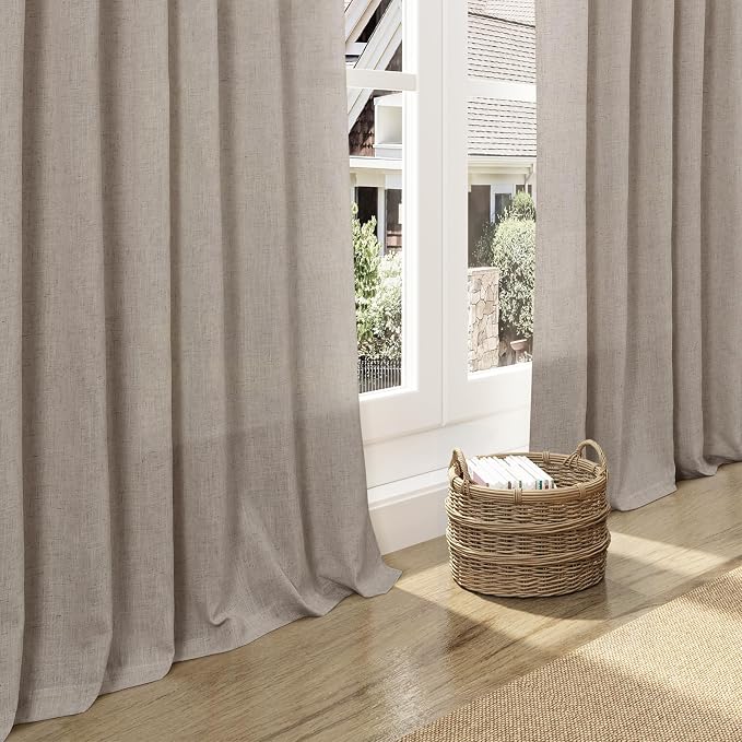 Nanspring Ecru Linen Curtains 84 Inches Long - Image 5