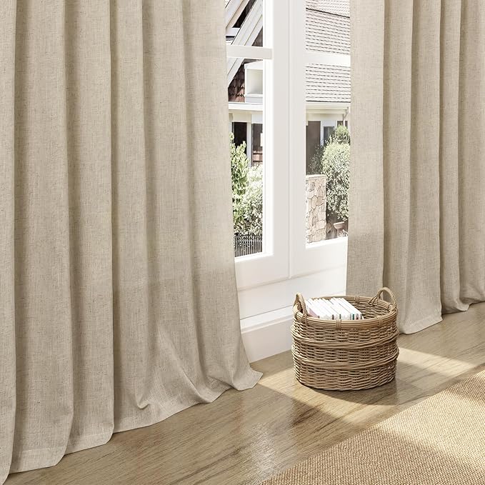 Nanspring Eggshell Beige Curtains 90 Inches Long - Image 5