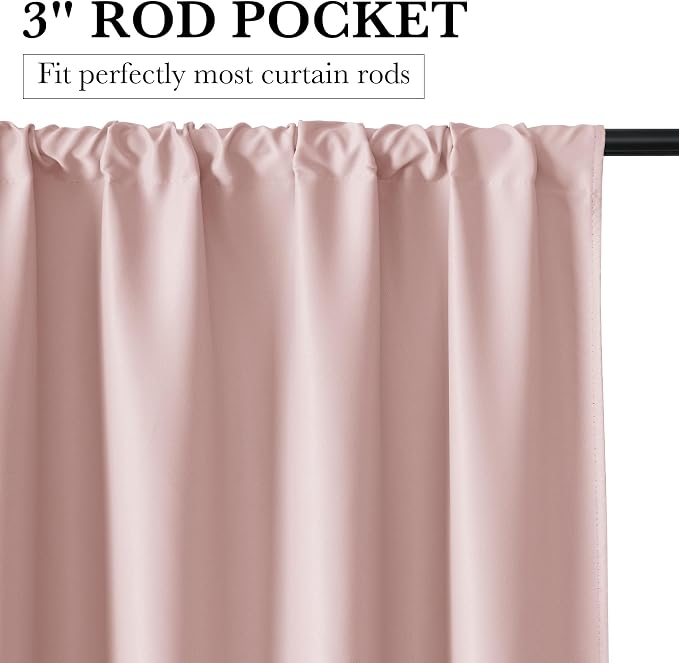 RYB HOME 100% Blackout Basement Curtains 36 inches Long, Heat & UV Blocking - Image 3