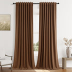 Guken 100% Blackout Linen Curtains 84 Inch Length 2 Panels Set by Guken