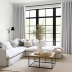 Topfinel 105 Inches Long Custom Black Out Faux Thick Linen Drapery Two Panels - Image 2