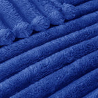 Exclusivo Mezcla Queen Size Flannel Fleece Blanket, Super Soft Striped Jacquard - Image 4