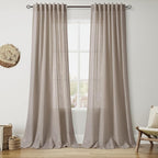 Nanspring Ecru Curtains 102 Inches Long by Nanspring