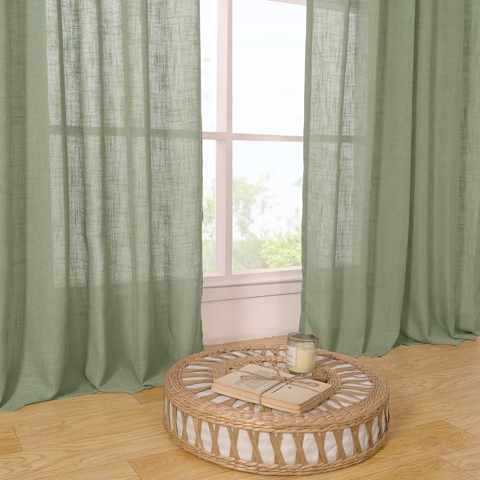 LAMIT Faux Linen Curtains 63 inches Long - Image 9