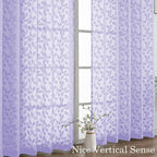 Chyhomenyc Light Purple Sheer Curtains 90 Inch Length 2 Panels Set, Light - Image 9