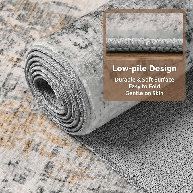 2 x 3 Small Area Rug Indoor Entryway Rug Machine Washable Non Slip Low Pile - Image 4