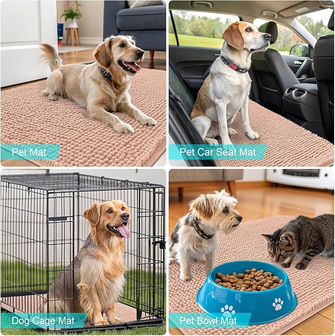 OLANLY Dog Door Mat for Muddy Paws 35x24, Absorbs Moisture and Dirt, Absorbent - Image 7