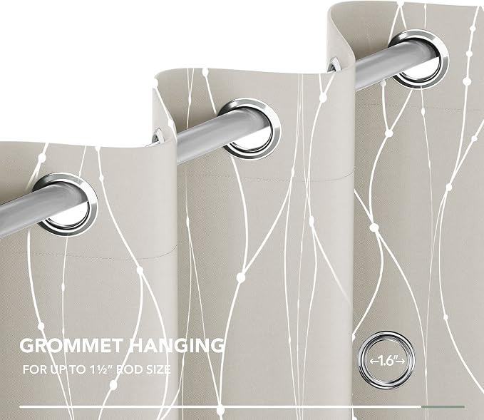 Deconovo Beige Blackout Curtains, Room Darkening Curtain, Thermal Insulated - Image 7