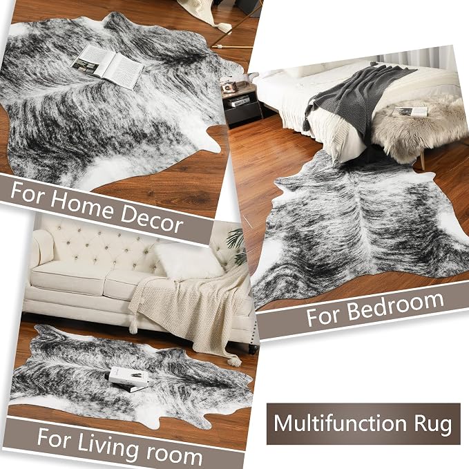 AROGAN Western Decor Faux Fur Cowhide Rug, 3.6 x 2.3 Feet Premium Animal Skin - Image 7