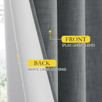 NICETOWN 100% Absolutely Blackout Linen Curtains, Dove Grey, Vertical Blinds - Image 5