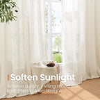 BGment Beige Linen Curtains 63 Inch Length - Image 4