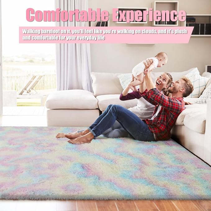 Shag Area Rug for Bedroom 5x8, Fluffy Area Rugs for Living Room, Soft Fuzzy Rug - Image 6