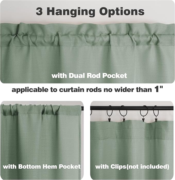 Chyhomenyc Sage Green Short Curtain Valance - Image 5