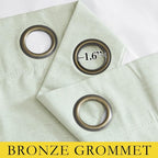 NICETOWN Sage Green Short Kitchen Linen Blackout Curtains 48 inches Length - Image 5