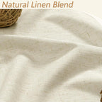 Guken Warm Beige 100% Blackout Linen Curtains 102 Inch Length 2 Panels Set - Image 3