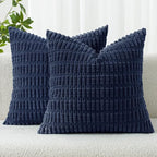 MIULEE Pack of 2 Corduroy Decorative Euro Sham Throw Pillow Covers 24x24 Inch by MIULEE