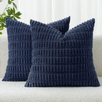 MIULEE Pack of 2 Corduroy Decorative Euro Sham Throw Pillow Covers 26x26 Inch by MIULEE