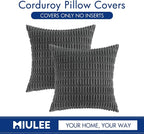 MIULEE Pack of 2 Corduroy Decorative Throw Pillow Covers 18x18 Inch Soft Boho - Image 6