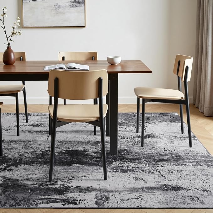 Toneed Abstract Area Rug Modern Washable Rug Soft Non Slip Rug Low Pile - Image 6