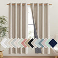 NICETOWN Oatmeal Bedroom Full Blackout Linen Curtain Panels Set of 2, Thick by NICETOWN