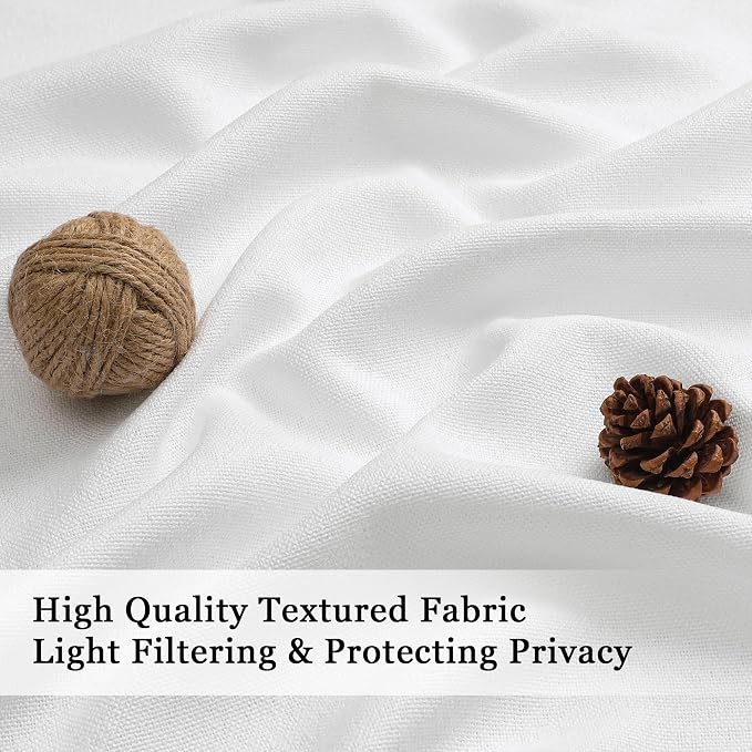 OWENIE White Valances for Windows 1 Pcs, Light Filtering Textured Farmhouse - Image 3