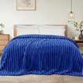 Exclusivo Mezcla Queen Size Flannel Fleece Blanket, Super Soft Striped Jacquard by ExclusivoMezcla