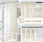 BGment Semi Sheer Linen Curtains 48 Inch Length - Image 6