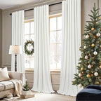 Living Room Curtains 84 Inches Long Faux Linen Darkening Curtain - Image 2