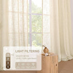LAMIT Beige Linen Curtains for Living Room 2 Panels Set, 84 Inch Linen Textured - Image 3
