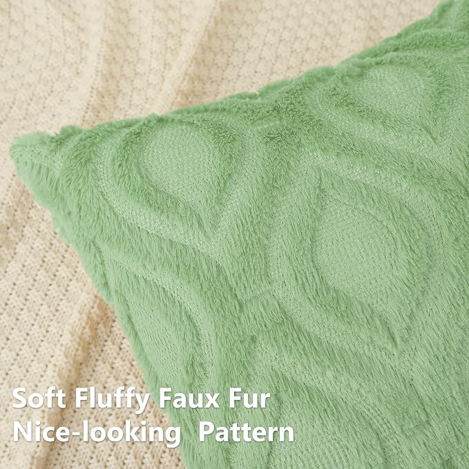 decorUhome Summer Throw Pillow Covers 18x18 Inch Set of 2, Soft Plush Faux Wool - Image 2