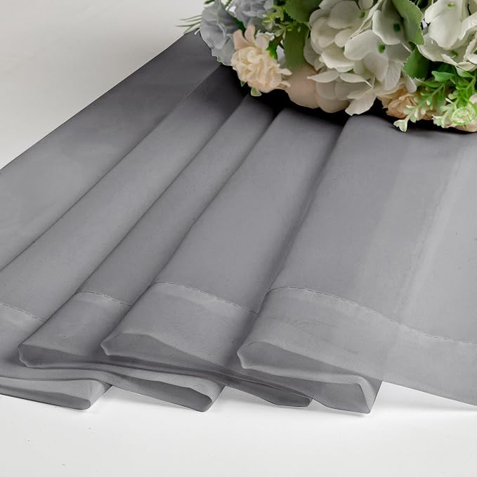 OWENIE Short Sheer Curtains 30 Inches 2 Panels Set, Kitchen Tiers Light - Image 8