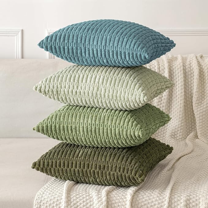 MIULEE Pack of 2 Corduroy Decorative Throw Pillow Covers 18x18 Inch Soft Boho - Image 4