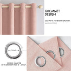 MIULEE Linen Blackout Curtains for Bedroom Thermal Insulated Blush Pink Grommet - Image 4