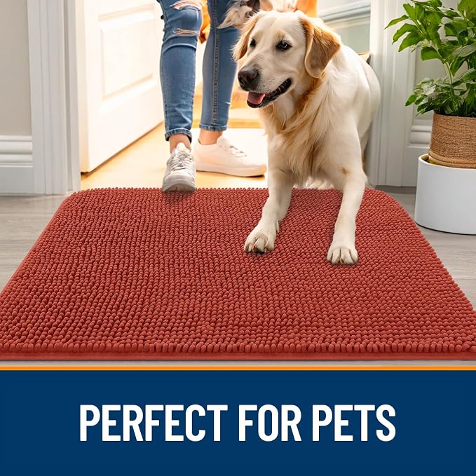 OLANLY Dog Door Mat for Muddy Paws 36x24, Absorbs Moisture and Dirt, Absorbent - Image 6