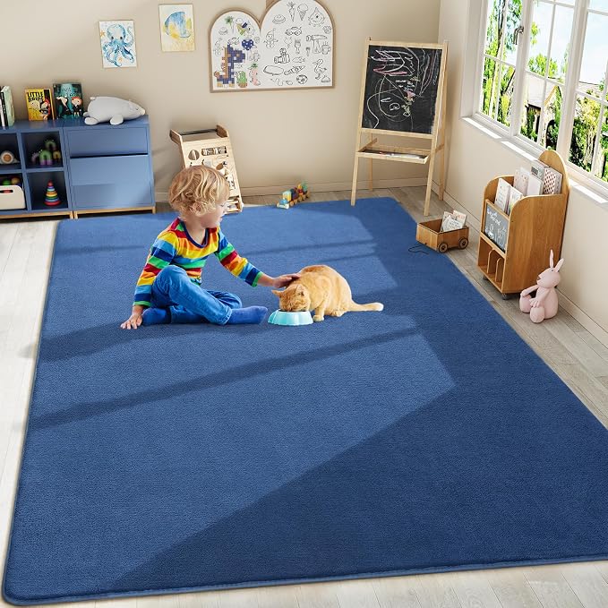 Amearea Modern Area Rugs for Bedroom Living Room, 4x6 Feet Blue Thickened - Image 9
