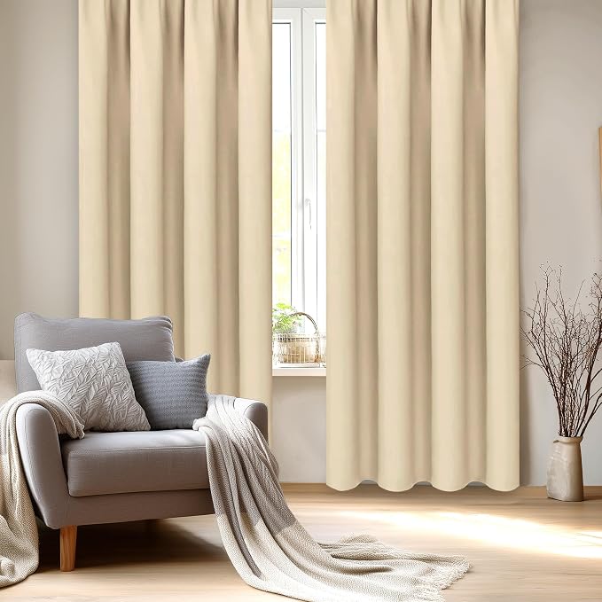 DWCN Blackout Curtains Room Darkening Thermal Insulated Bedroom Curtains Window - Image 2