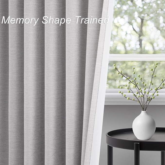 Linen Blackout Curtains 70 Inches Extra Wide 84 Inch Long - Image 4