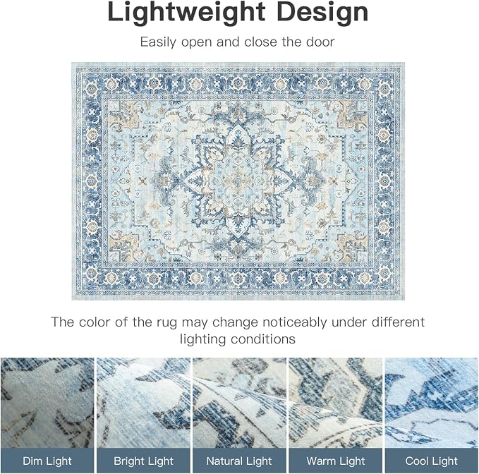 Lofus 6x9 Area Rugs for Living Room, Machine Washable Non-Slip Area Rug - Image 6